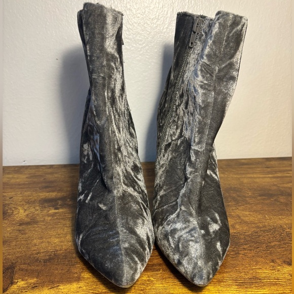 Gray Velvet Like Pointed Bootie with Heel NWOT - Picture 2 of 8